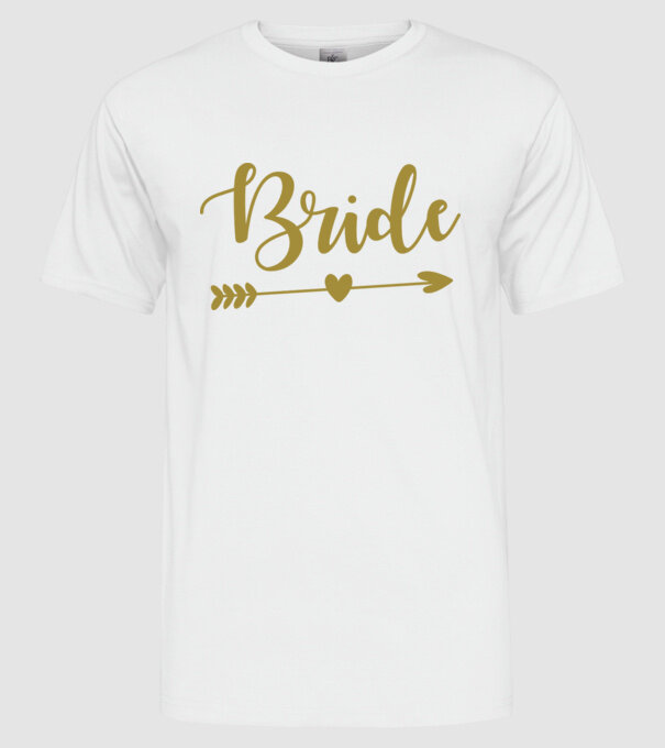 Bride model alb pe tricou