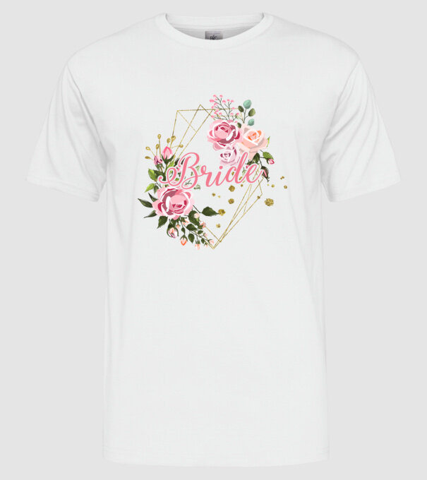 BRIDE roses floral model alb pe tricou
