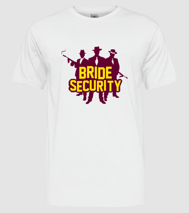 Bride Security model alb pe tricou