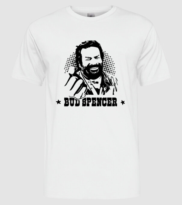 Bud Spencer model alb pe tricou