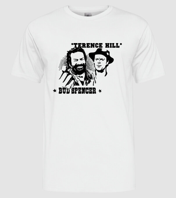 Bud Spencer Terence Hill model alb pe tricou