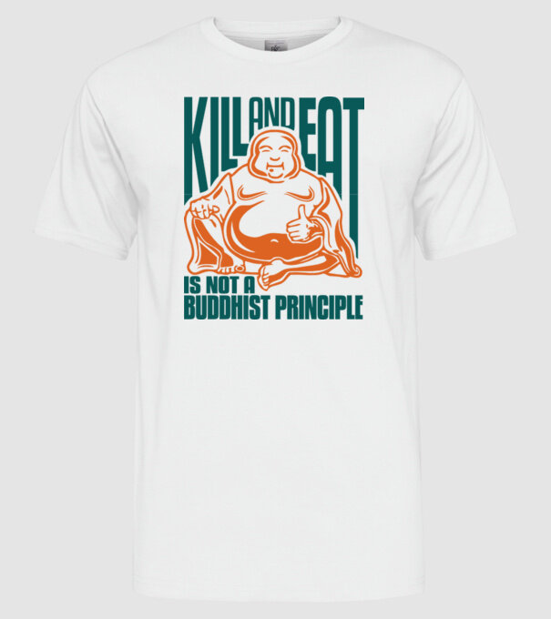 buddhist principle model alb pe tricou