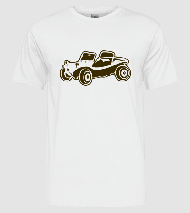 Buggy model alb pe tricou