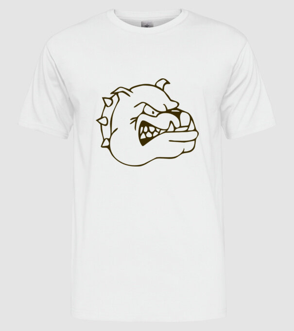 Bulldog model alb pe tricou