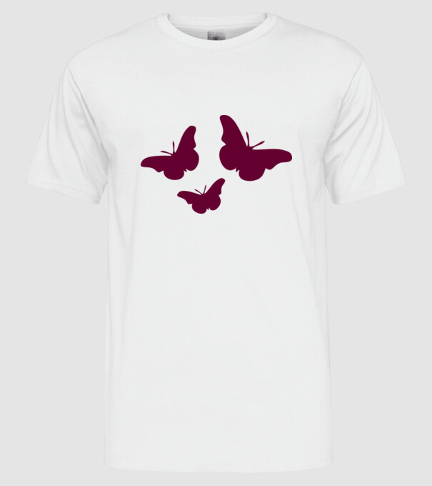 Butterflies model alb pe tricou