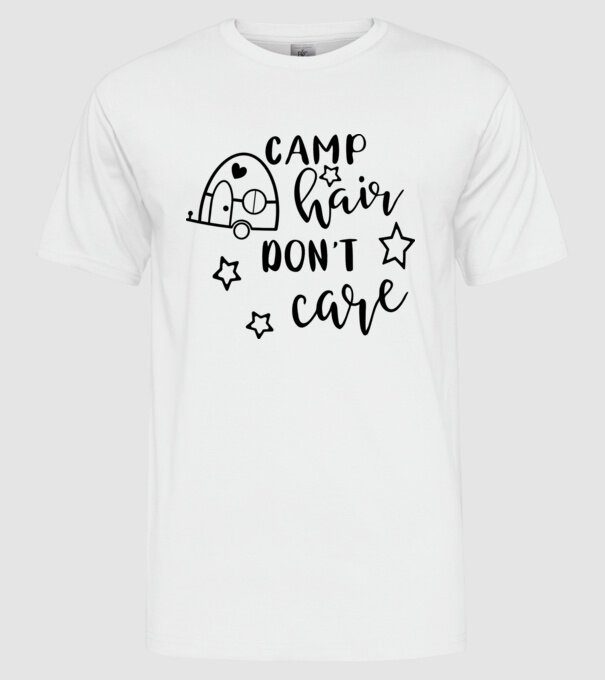 Camp hair trailer model alb pe tricou