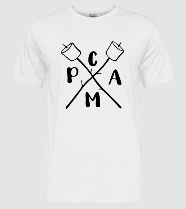 Camp marshmallow model alb pe tricou