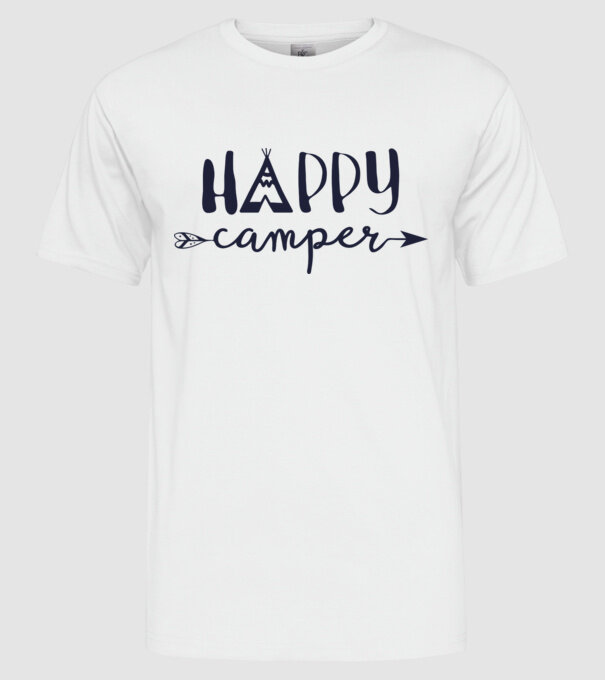 Camper tepee model alb pe tricou