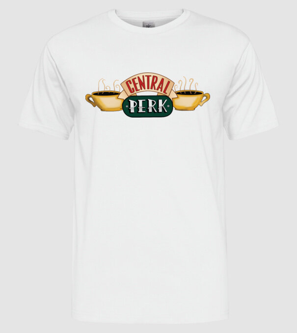 Central perk model alb pe tricou