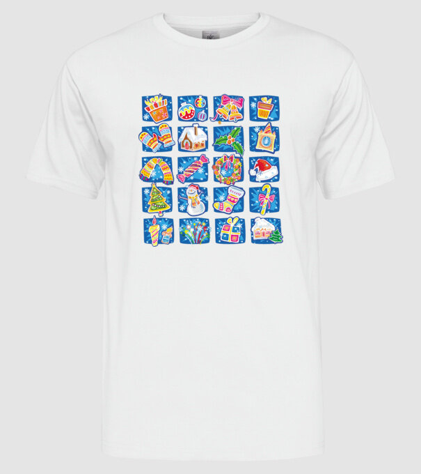 Christmas mix 2 model alb pe tricou