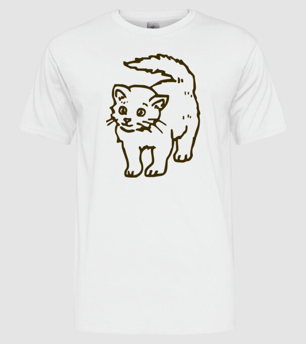 Pisică model alb pe tricou