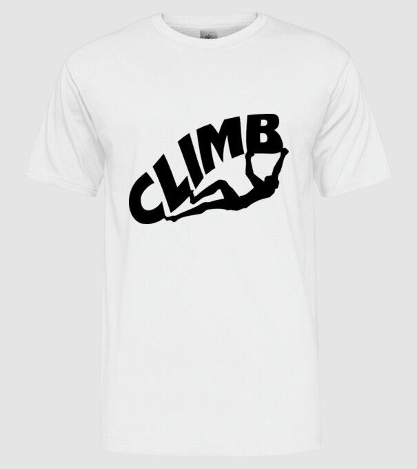 climb model alb pe tricou