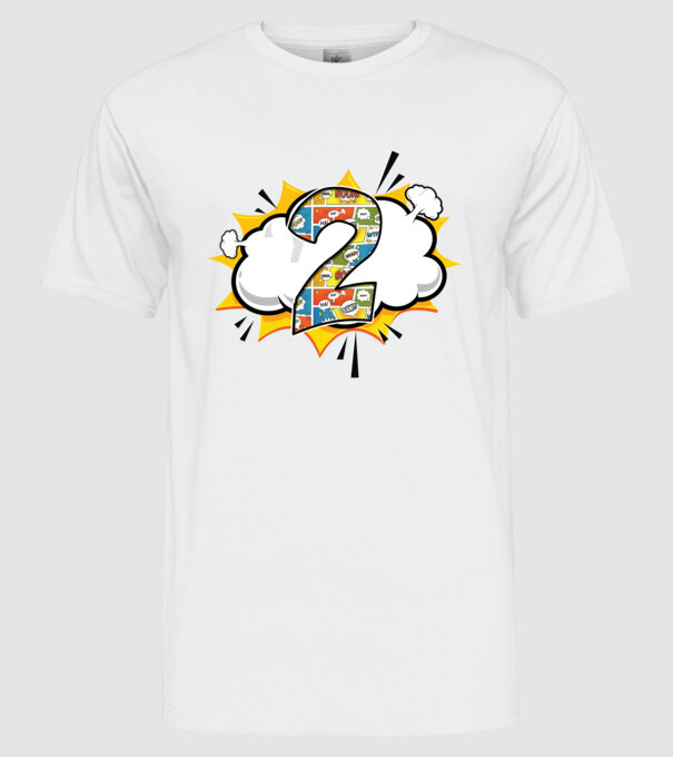 Birthday Comic Number 2 model alb pe tricou