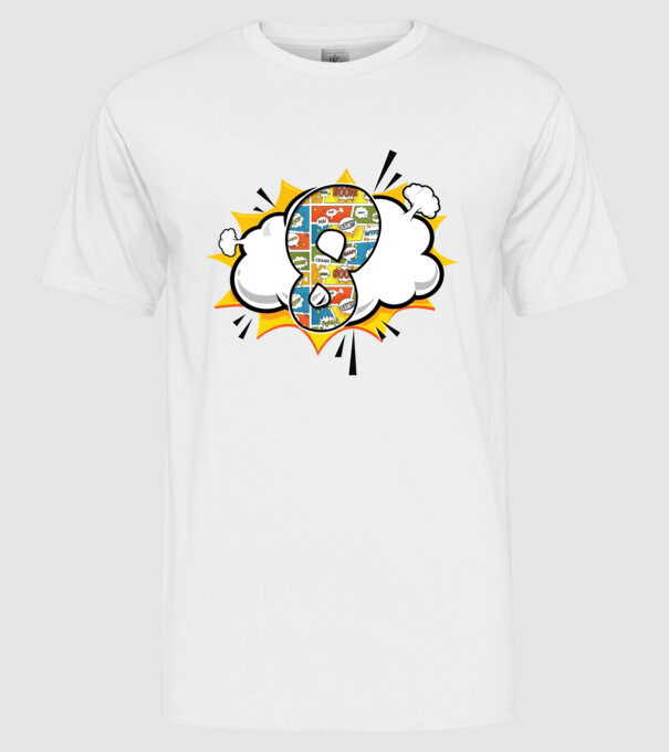 Birthday Comic Number 8 model alb pe tricou