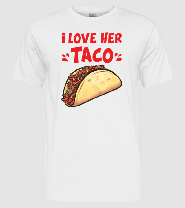 Couple TACO model alb pe tricou