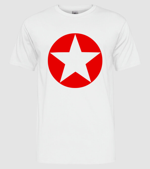 stea model alb pe tricou