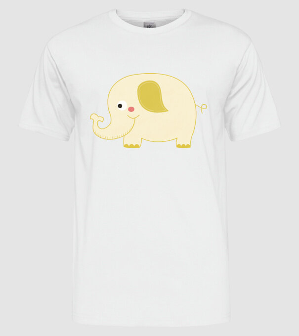 Cute elephant model alb pe tricou