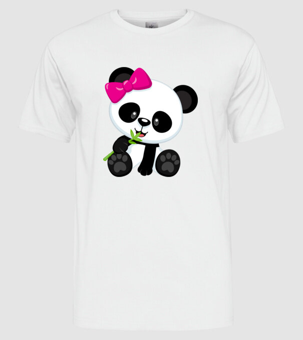 cute panda girl model alb pe tricou