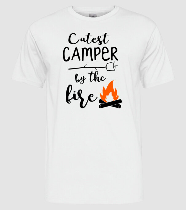 Cutest camper model alb pe tricou