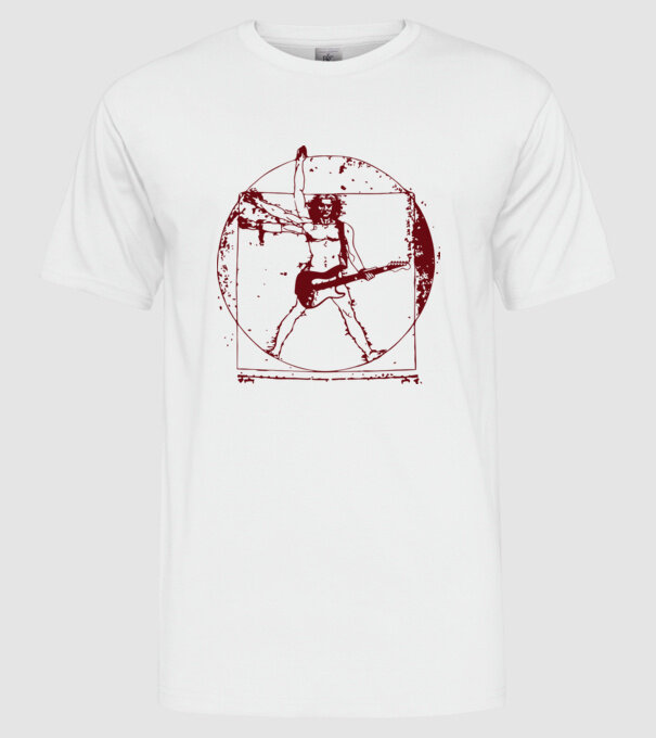 Davinci guitar model alb pe tricou
