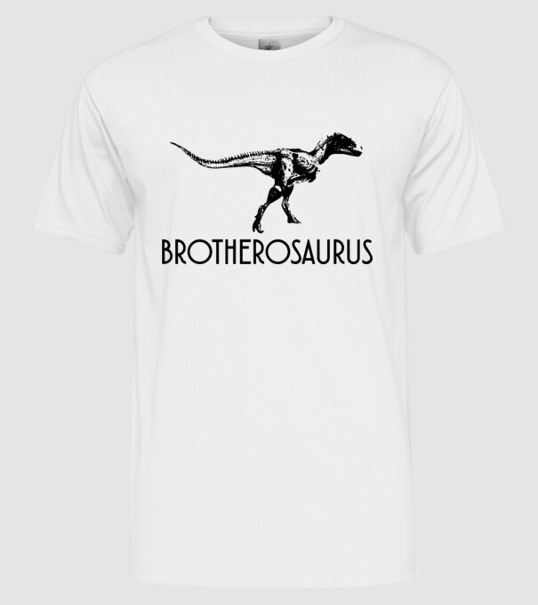 Familia de dinozauri Brotherosaurus model alb pe tricou