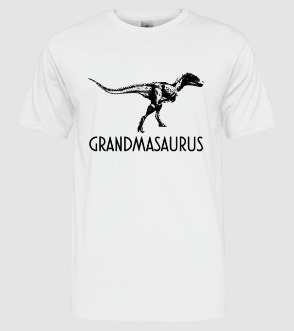 Familia de dinozauri Grandmasaurus model alb pe tricou