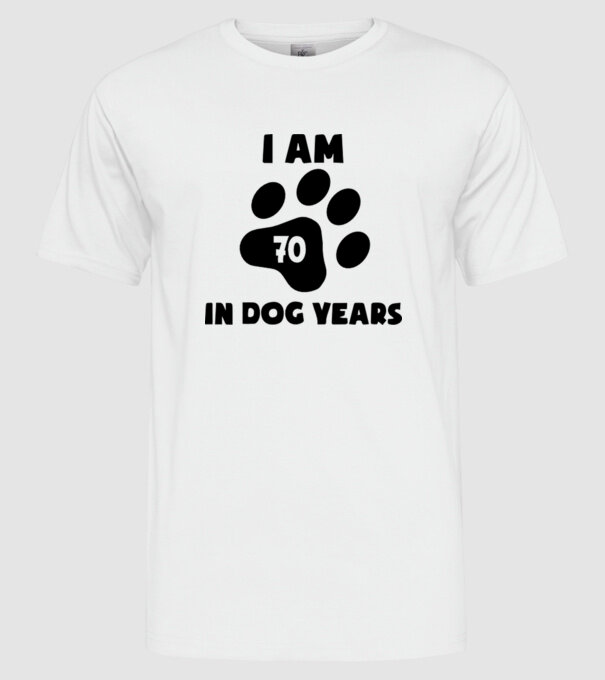 Dog year - 70 model alb pe tricou