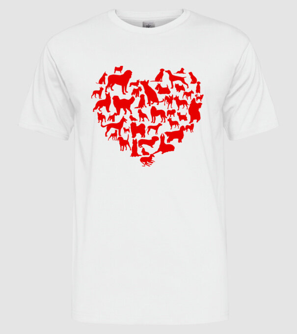 Doggy heart model alb pe tricou
