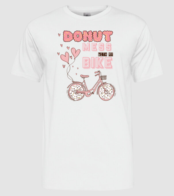 Donut mess with my bike model alb pe tricou
