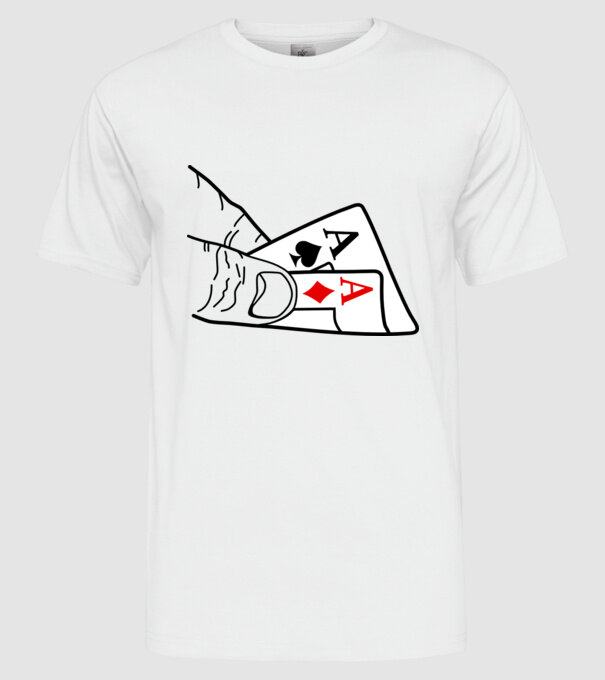 dublu as model alb pe tricou