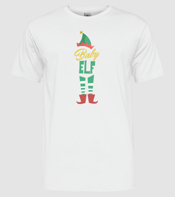 Elf family baby model alb pe tricou