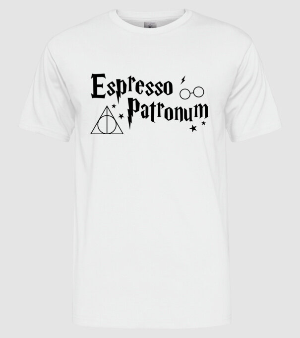 Espresso patronum model alb pe tricou