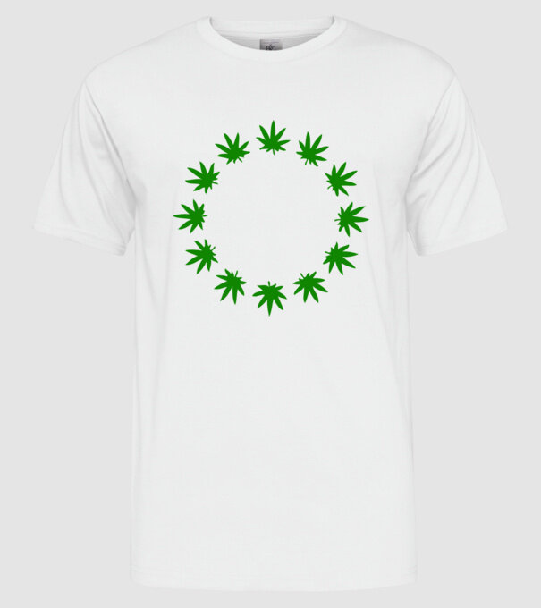 Euro marihuana model alb pe tricou