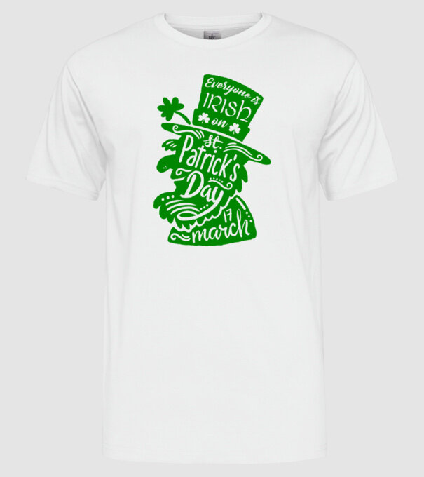 Everyone is irish leprechaun model alb pe tricou
