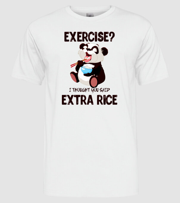 Exercise panda model alb pe tricou