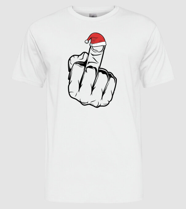 f u christmas model alb pe tricou