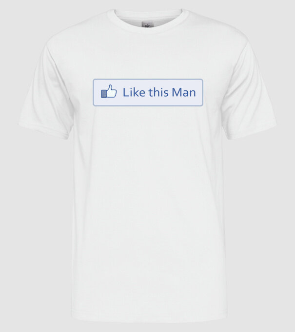 Like this man model alb pe tricou