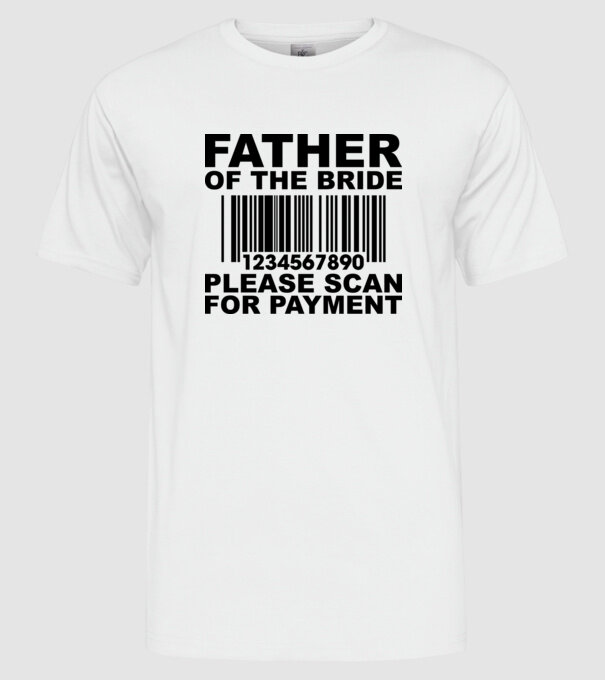 Father of the bride model alb pe tricou