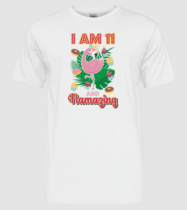 FLAMAZING Birthday 11 Years old model alb pe tricou