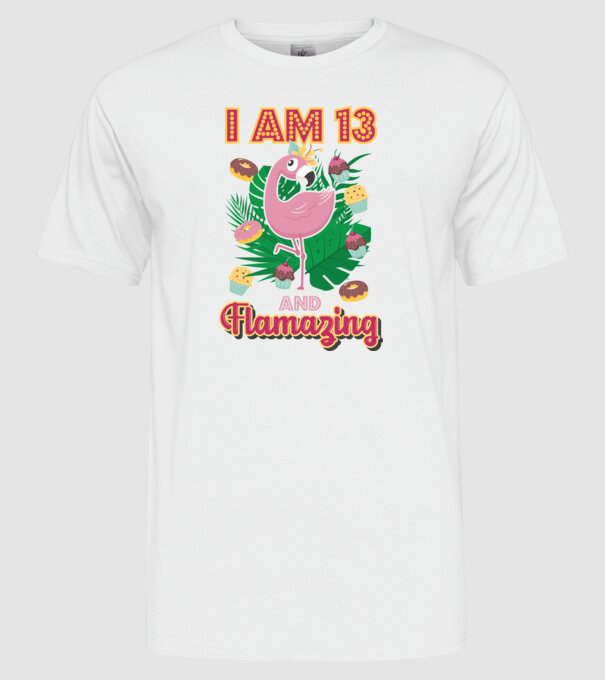 FLAMAZING Birthday 13 Years old model alb pe tricou