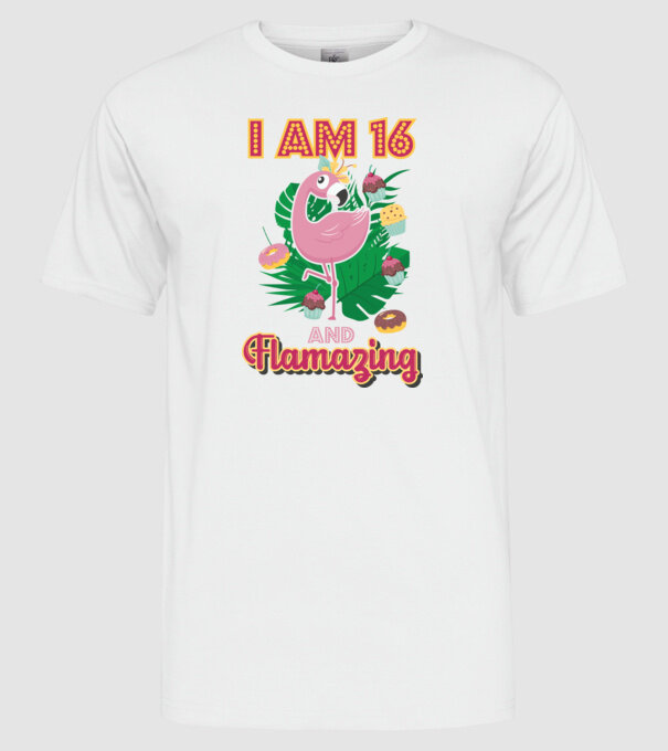 FLAMAZING Birthday 16 Years old model alb pe tricou