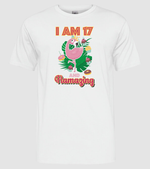 FLAMAZING Birthday 17 Years old model alb pe tricou