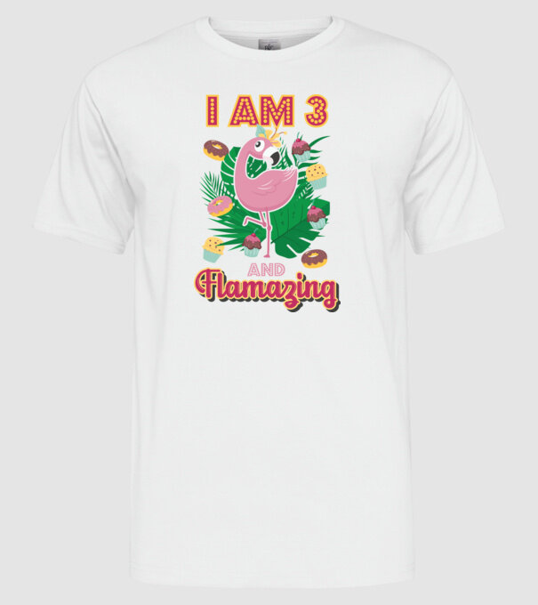 FLAMAZING Birthday 3 Years old model alb pe tricou