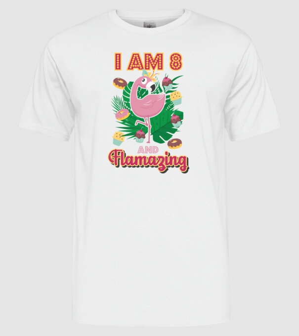 FLAMAZING Birthday 8 Years old model alb pe tricou