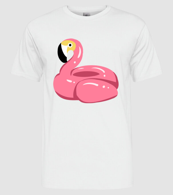 Flamingo colac de înot model alb pe tricou