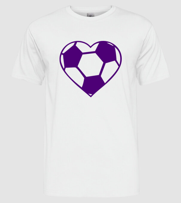 inimă fotbal model alb pe tricou