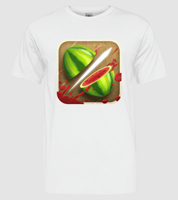 Fruit Ninja Icon model alb pe tricou