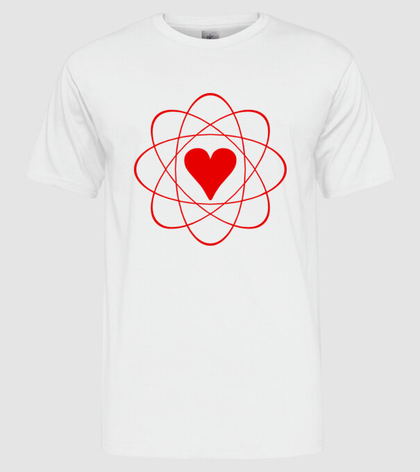 Inimă fuziune model alb pe tricou