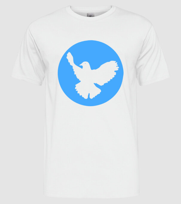 Porumbel model alb pe tricou