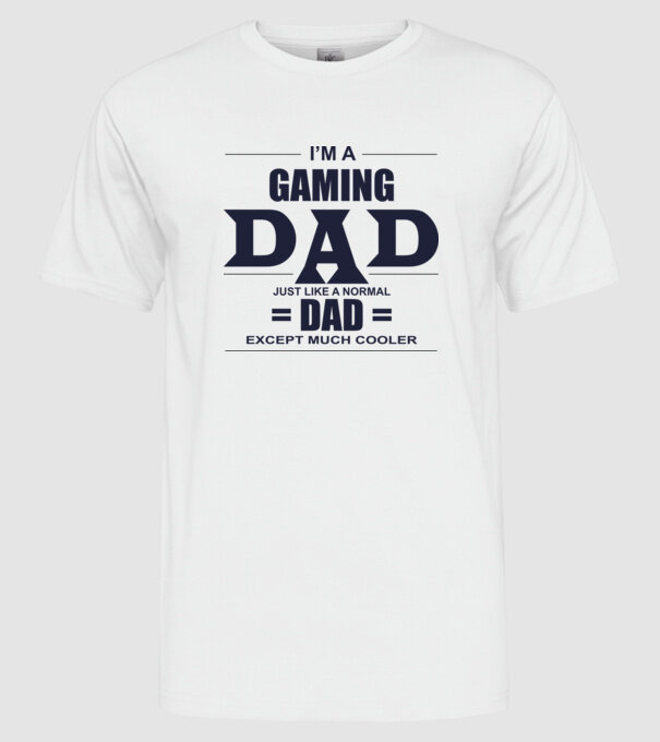 Gaming dad model alb pe tricou